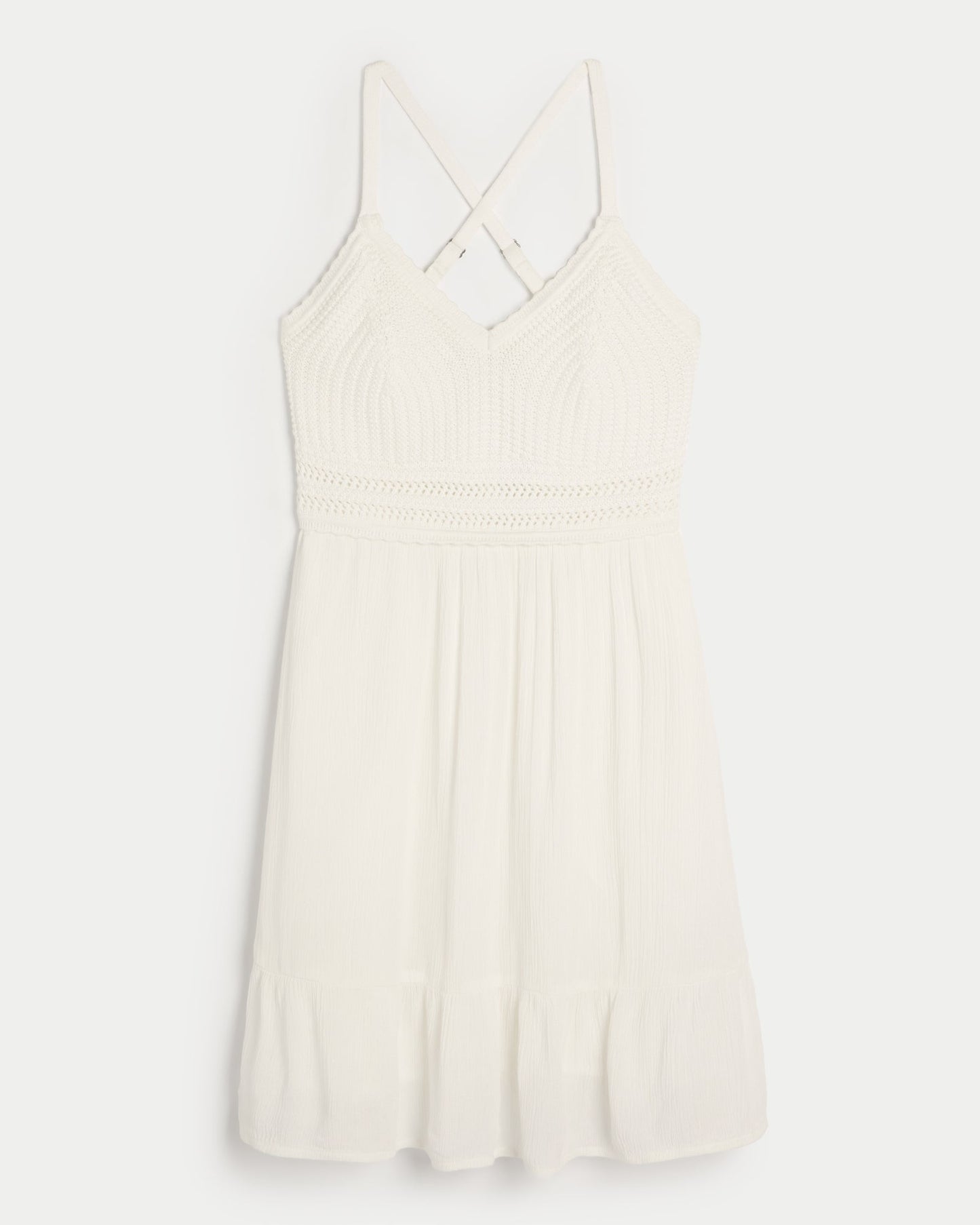 Crochet-Inspired Mini Dress