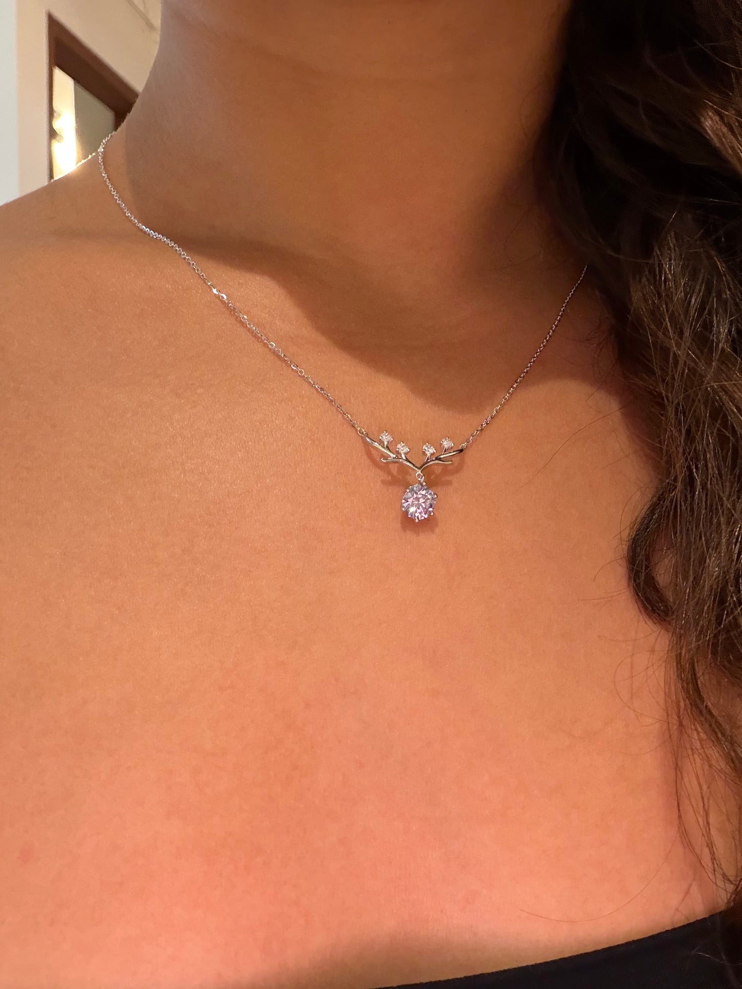 Antler Necklace · Purple Moissanite