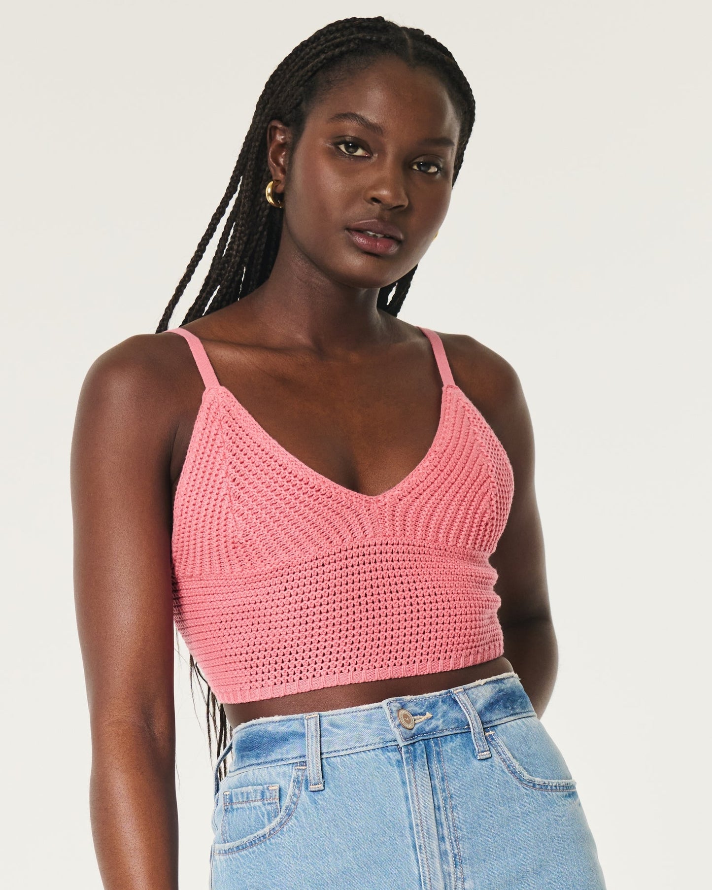 Lacy Crochet V-Neck Bralette