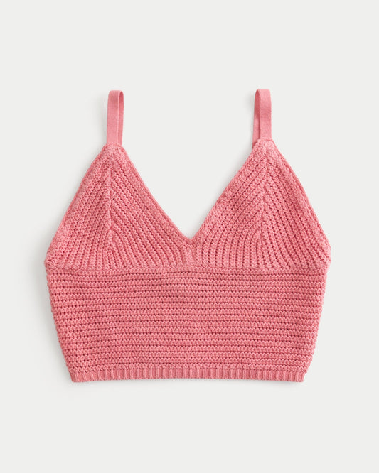 Lacy Crochet V-Neck Bralette