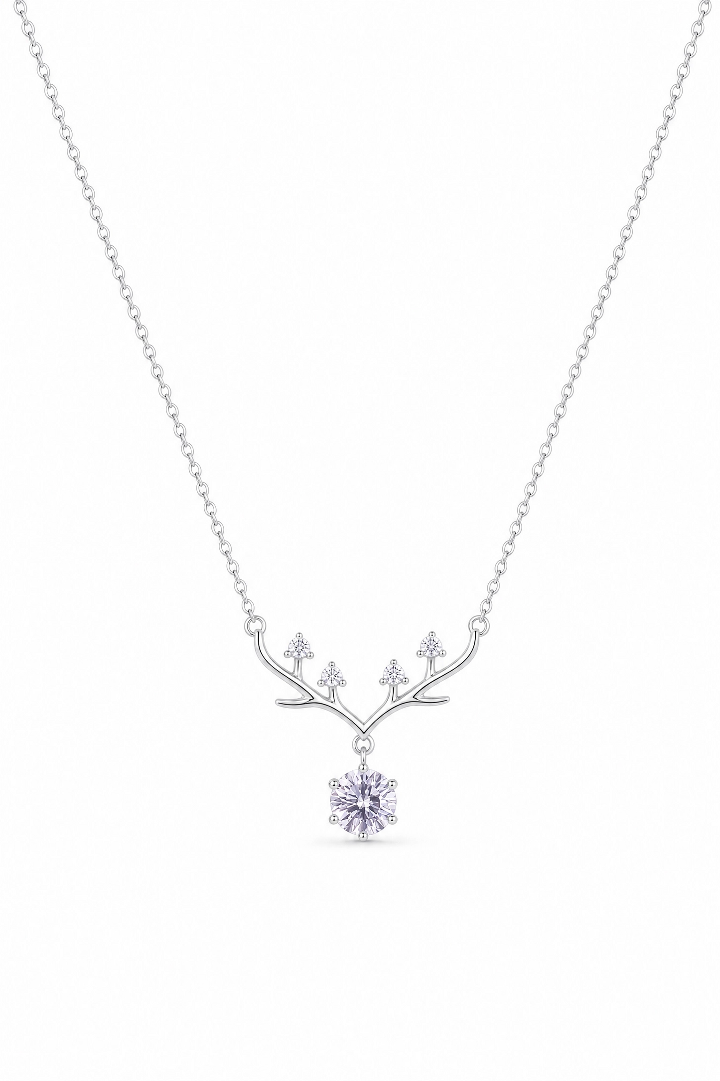 Antler Necklace · Purple Moissanite