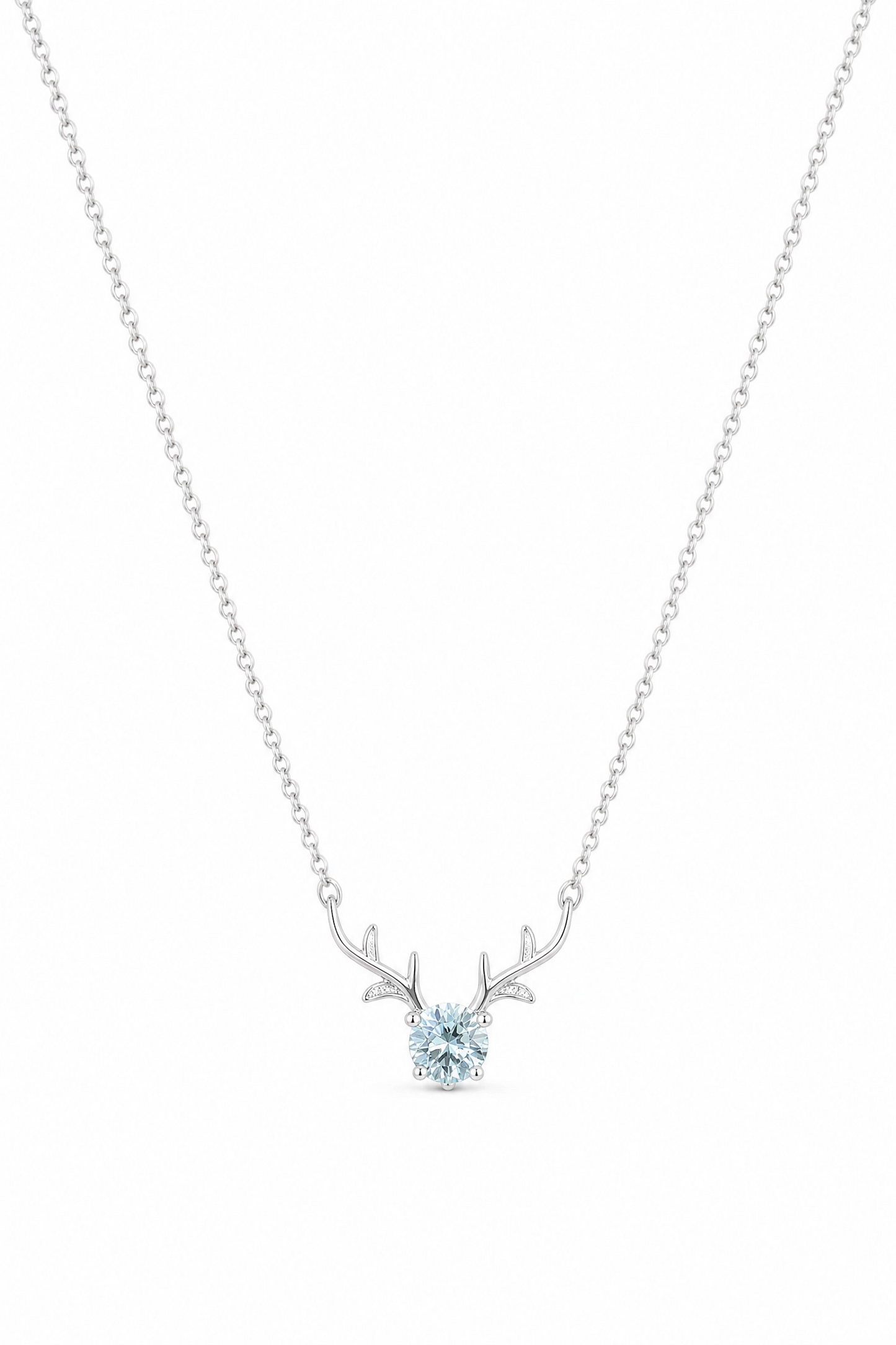 Antler Necklace · Blue Moissanite