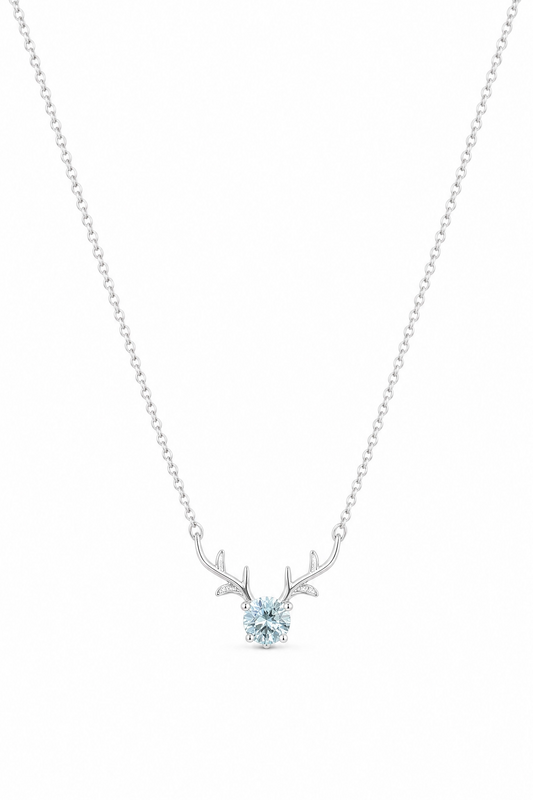 Antler Necklace · Blue Moissanite